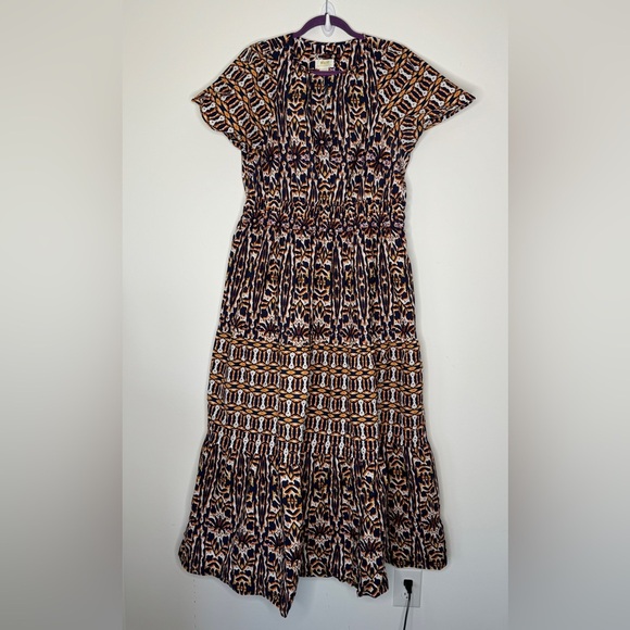 Anthropologie Maeve Somerset Maxi Dress Blue Orange 1X - Picture 3 of 8